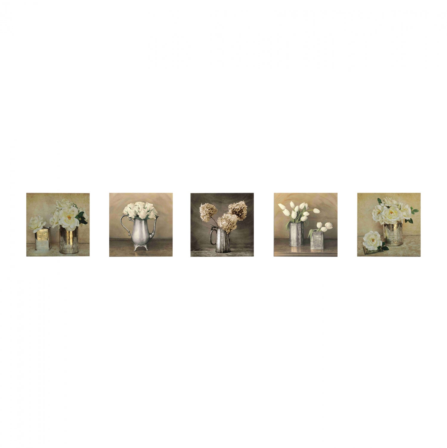 CANVAS FIVE PIECES MDF ROMANTIC FLOWERS HM7205.02 75X0,3X15 cm