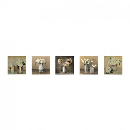 CANVAS FIVE PIECES MDF ROMANTIC FLOWERS HM7205.02 75X0,3X15 cm