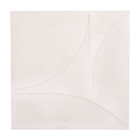 WALL DECOR PANEL SQUARE SERIES SANTORINI HM4507 MDF IN OFF-WHITE COLOR 80x4(thickness)x80Hcm.