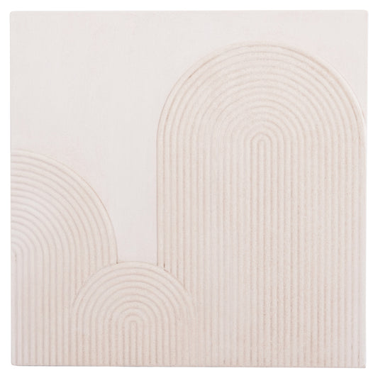 WALL DECOR PANEL SQUARE SERIES SANTORINI HM4517 MDF IN OFF-WHITE COLOR 80x4.5(thickness)x80Hcm.