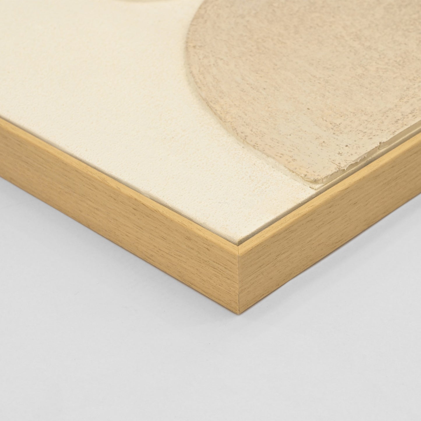 WALL PAINTING 3D SWIRL HM4573 WITH BEIGE PS FRAME-HANDMADE ROUND SHAPES 152x5x52Hcm.