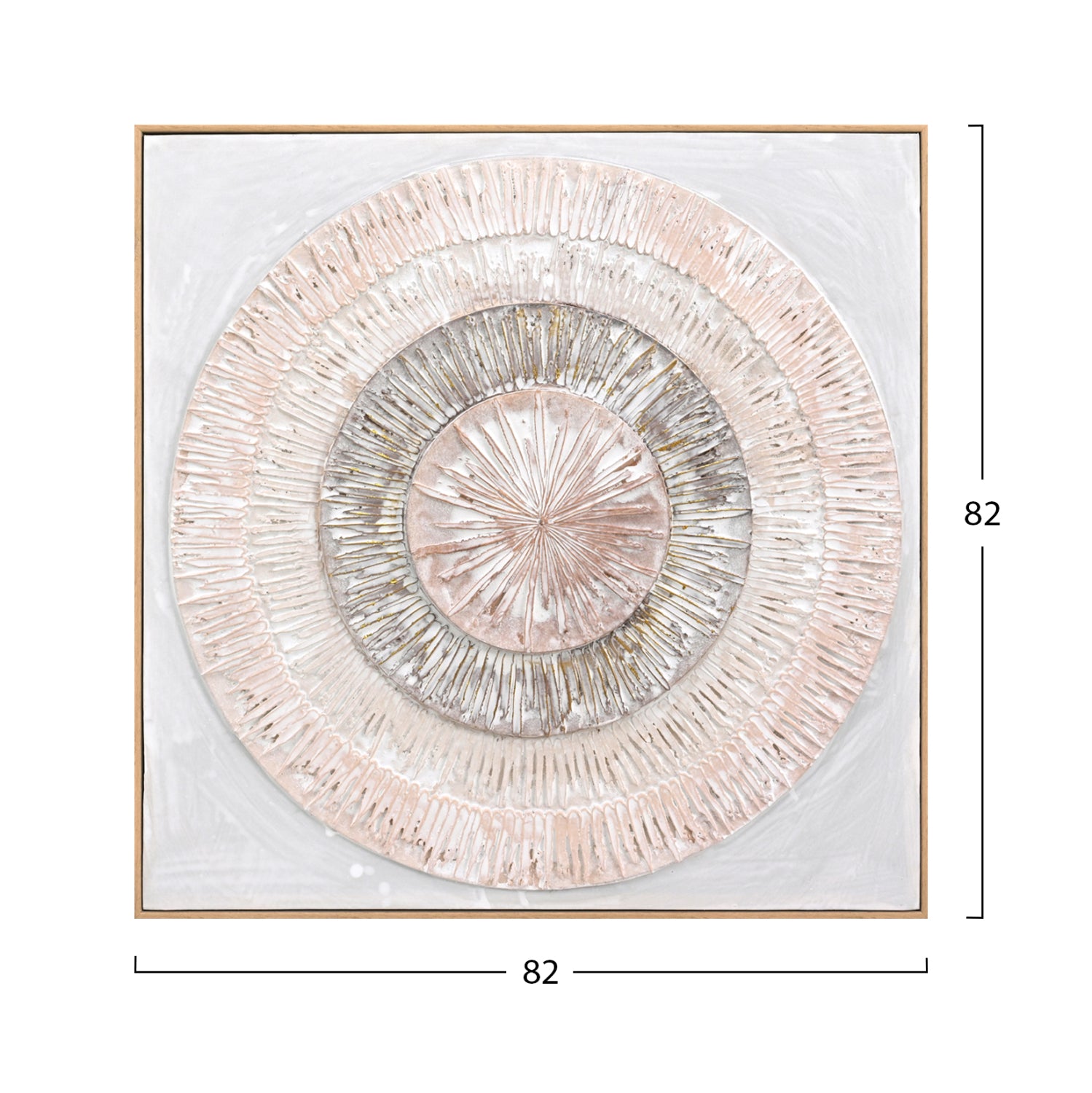 WALL PAINTING 3D HM4578 WITH BEIGE PS FRAME-HANDMADE CIRCLES 82x4,5Χ82Hcm.
