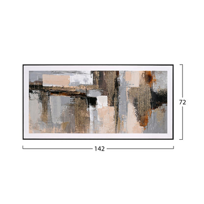 WALL PAINTING SEDIMENT HM4551 BLACK PS FRAME-CANVAS 142x4.5x72Hcm.