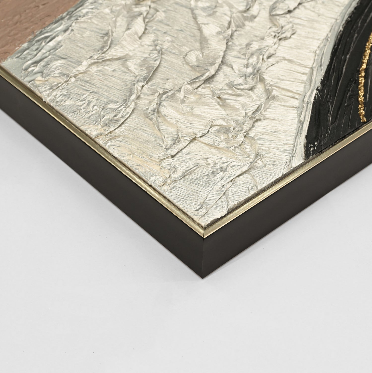 WALL PAINTING ABSTRACT HM4552.02 BEIGE PS FRAME-CANVAS-HANDMADE 152x4.5x52Hcm.