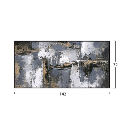 WALL PAINTING SEDIMENT HM4576 BLACK PS FRAME-CANVAS 142x4.5x72Hcm.