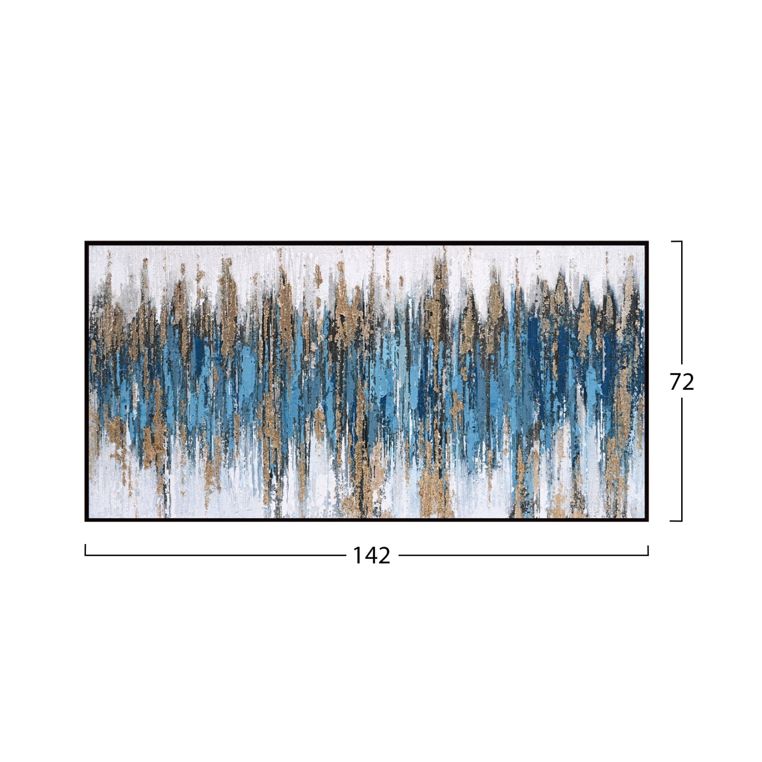 WALL PAINTING SEDIMENT (BLUE) HM4574.02 BEIGE PS FRAME-CANVAS 142x4.5x72Hcm.