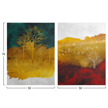 WALL PAINTING 2PCS SERIES GOBI HM4837 PRINTED CANVAS 50x3(thickness)x70Hcm.(x2)