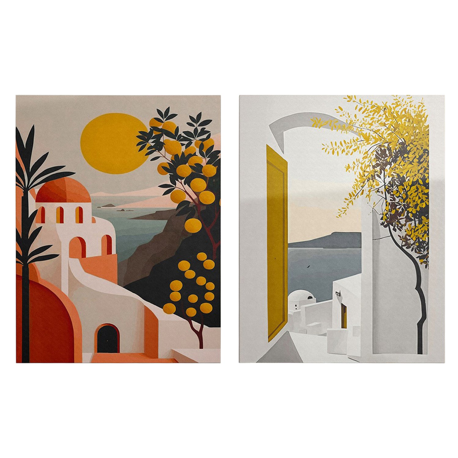 WALL PAINTING 2PCS SERIES GOBI HM4838 PRINTED CANVAS 50x3(thickness)x70Hcm.(x2)