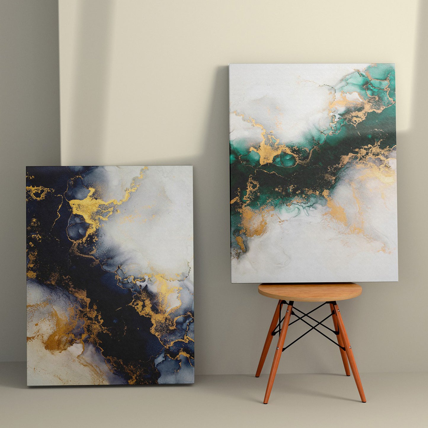 WALL PAINTING 2PCS SERIES GOBI HM4839 PRINTED CANVAS 50x3(thickness)x70Hcm.(x2)