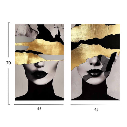 WALL PAINTING 2PCS SERIES GOBI HM4842 PRINTED CANVAS 45x2.8(thickness)x70Hcm.(x2)