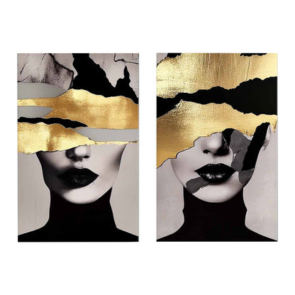 WALL PAINTING 2PCS SERIES GOBI HM4842 PRINTED CANVAS 45x2.8(thickness)x70Hcm.(x2)