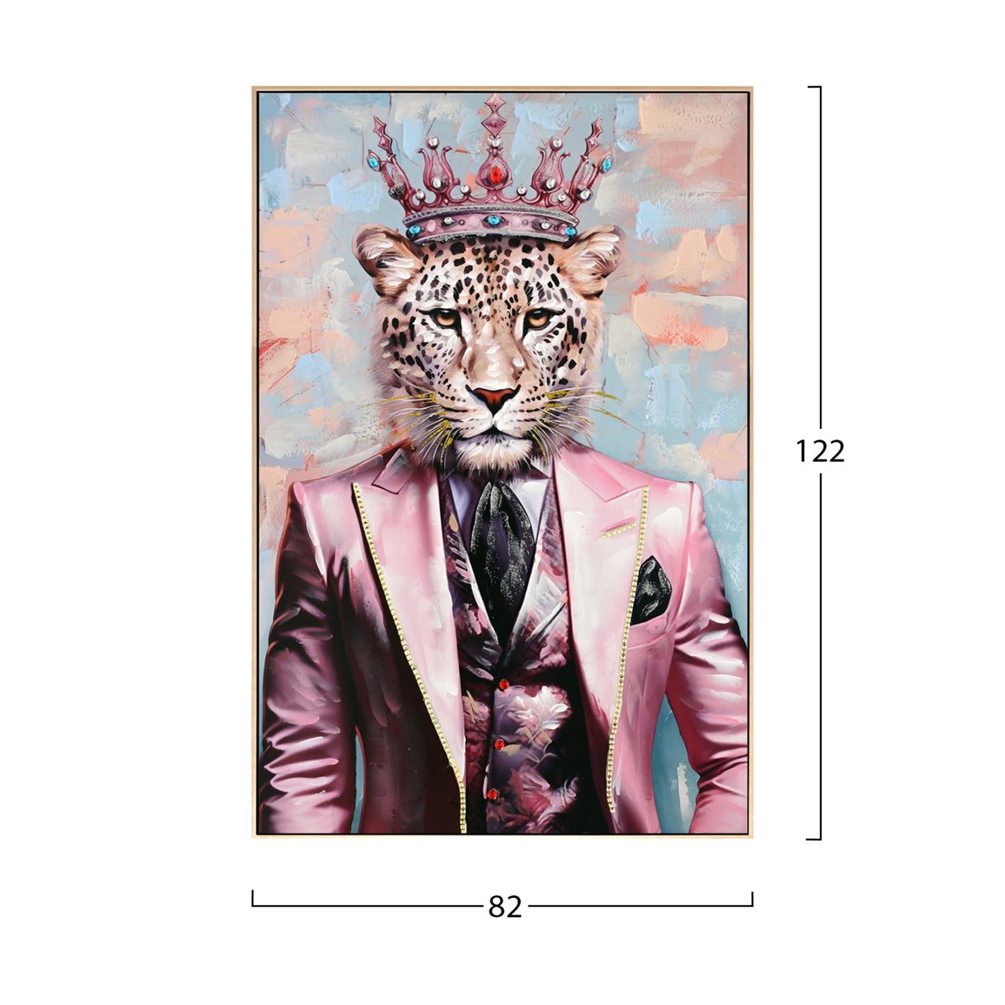 WALL PAINTING LEOPAR HM4540 BEIGE PS FRAME-PRINTED CANVAS 82x4,5x122Hcm.