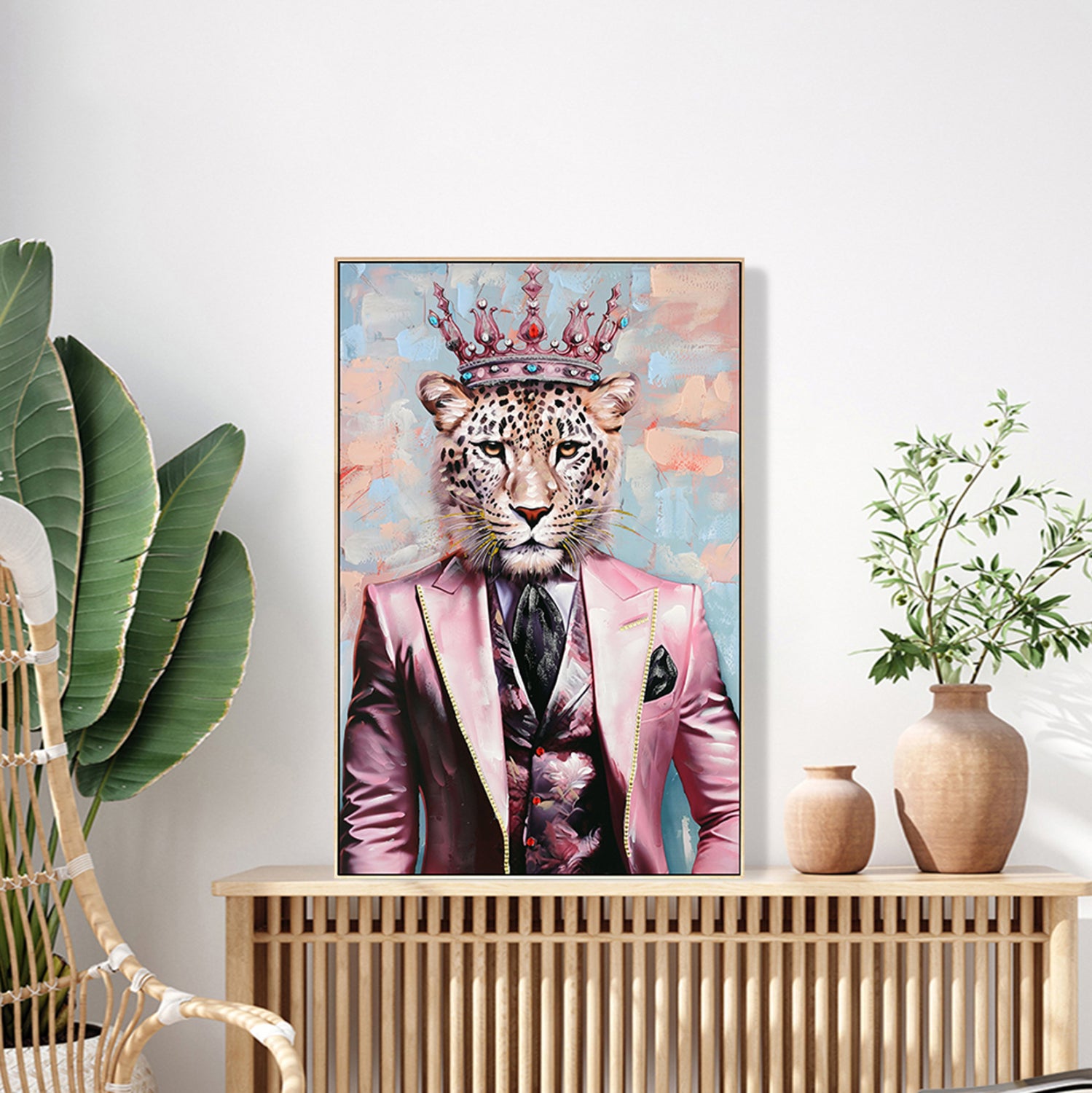 WALL PAINTING LEOPAR HM4540 BEIGE PS FRAME-PRINTED CANVAS 82x4,5x122Hcm.