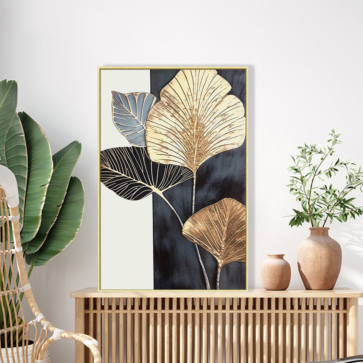 WALL PAINTING TROPICO HM4546.02 BEIGE PS FRAME-PRINTED CANVA 52,5x2,8x72,5Hcm.