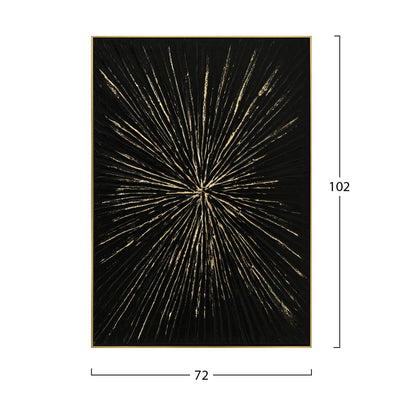 WALL PAINTING STELLON HM4549 BEIGE PS FRAME-BLACK CANVAS-HANDMADE 72x4,5x102Hcm.