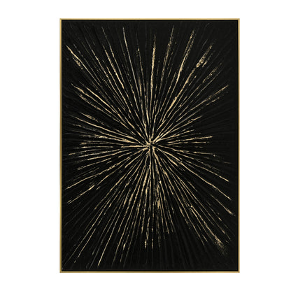 WALL PAINTING STELLON HM4549 BEIGE PS FRAME-BLACK CANVAS-HANDMADE 72x4,5x102Hcm.