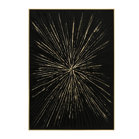 WALL PAINTING STELLON HM4549 BEIGE PS FRAME-BLACK CANVAS-HANDMADE 72x4,5x102Hcm.