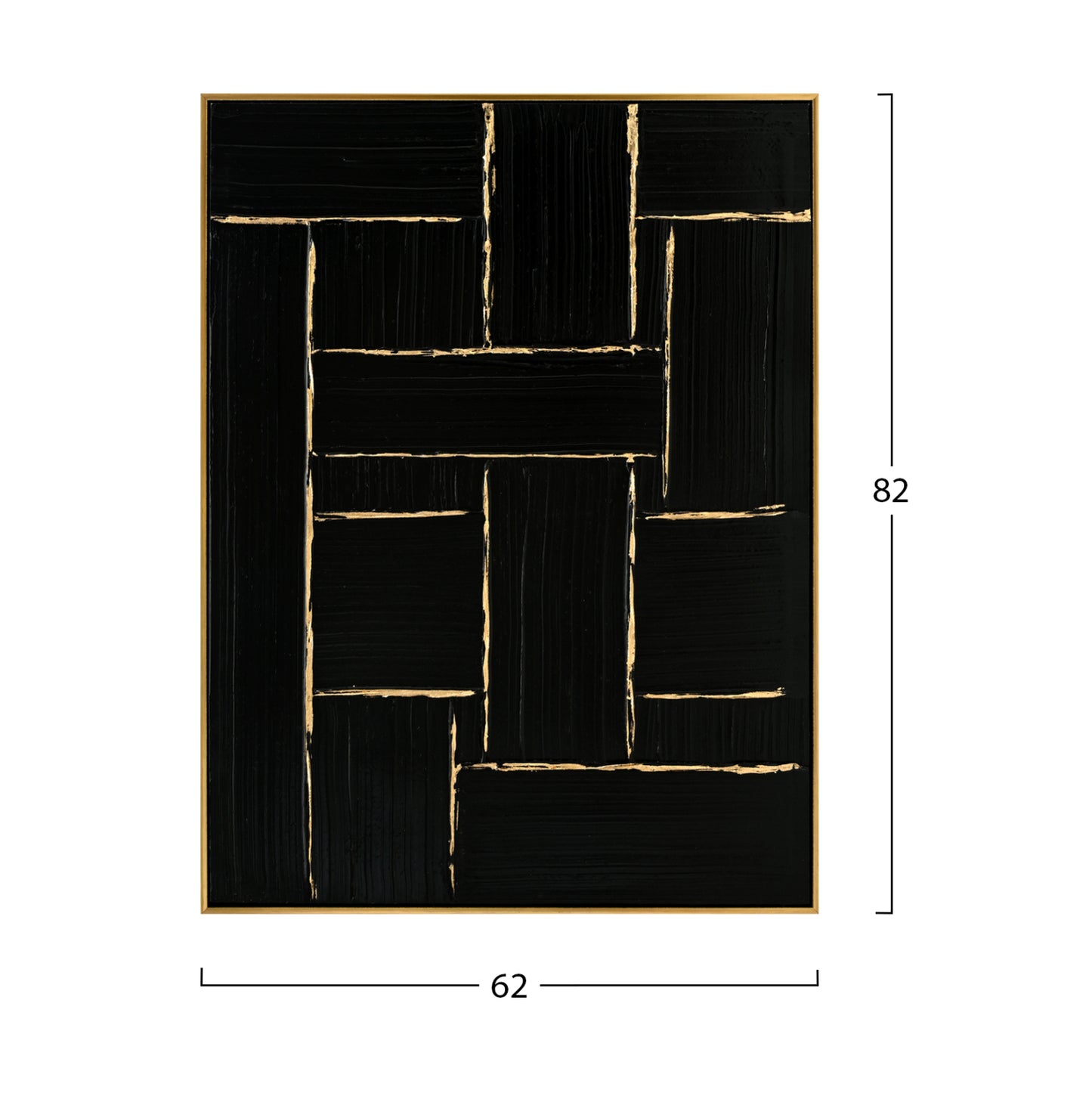 WALL PAINTING STELLON HM4550 BEIGE PS FRAME-BLACK CANVAS-HANDMADE 62x4,5x82Hcm.