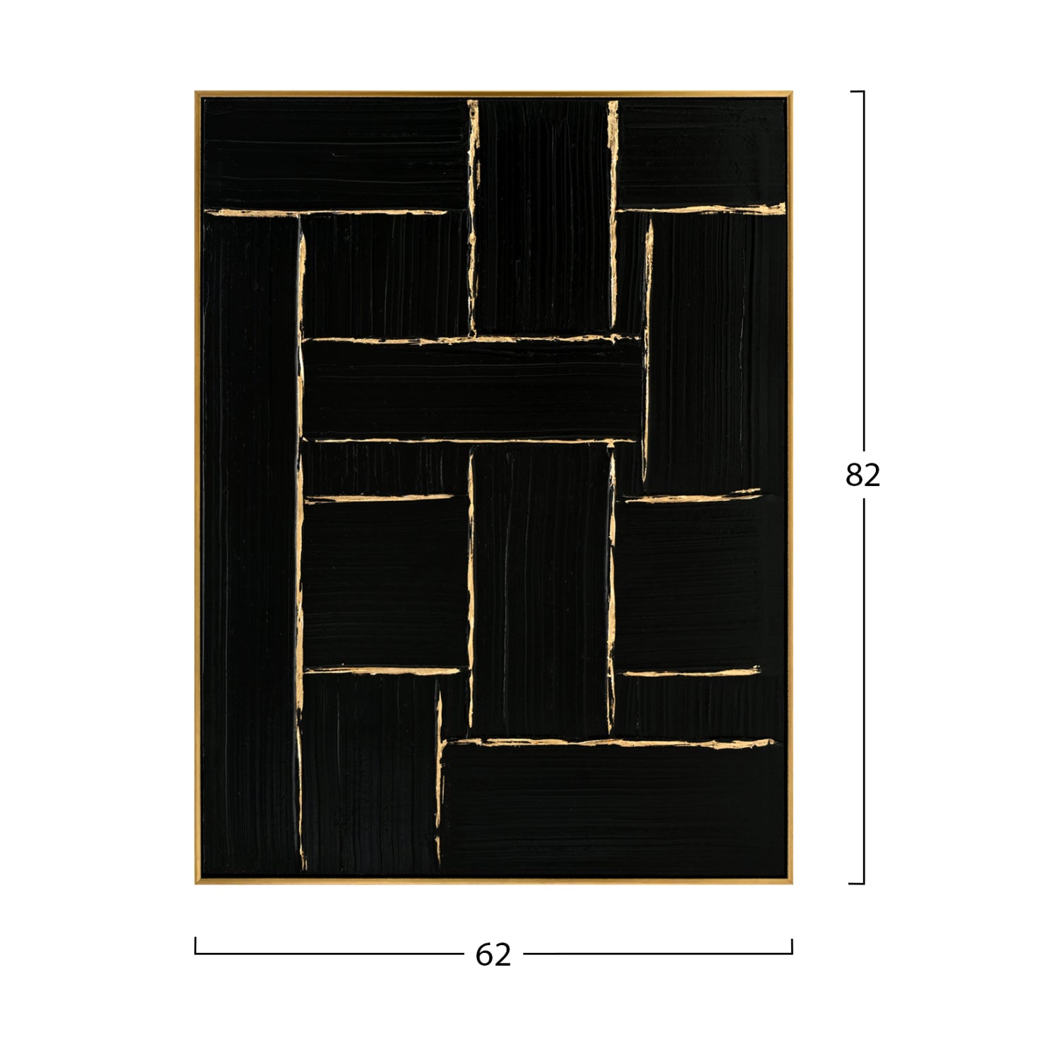 WALL PAINTING STELLON HM4550 BEIGE PS FRAME-BLACK CANVAS-HANDMADE 62x4,5x82Hcm.