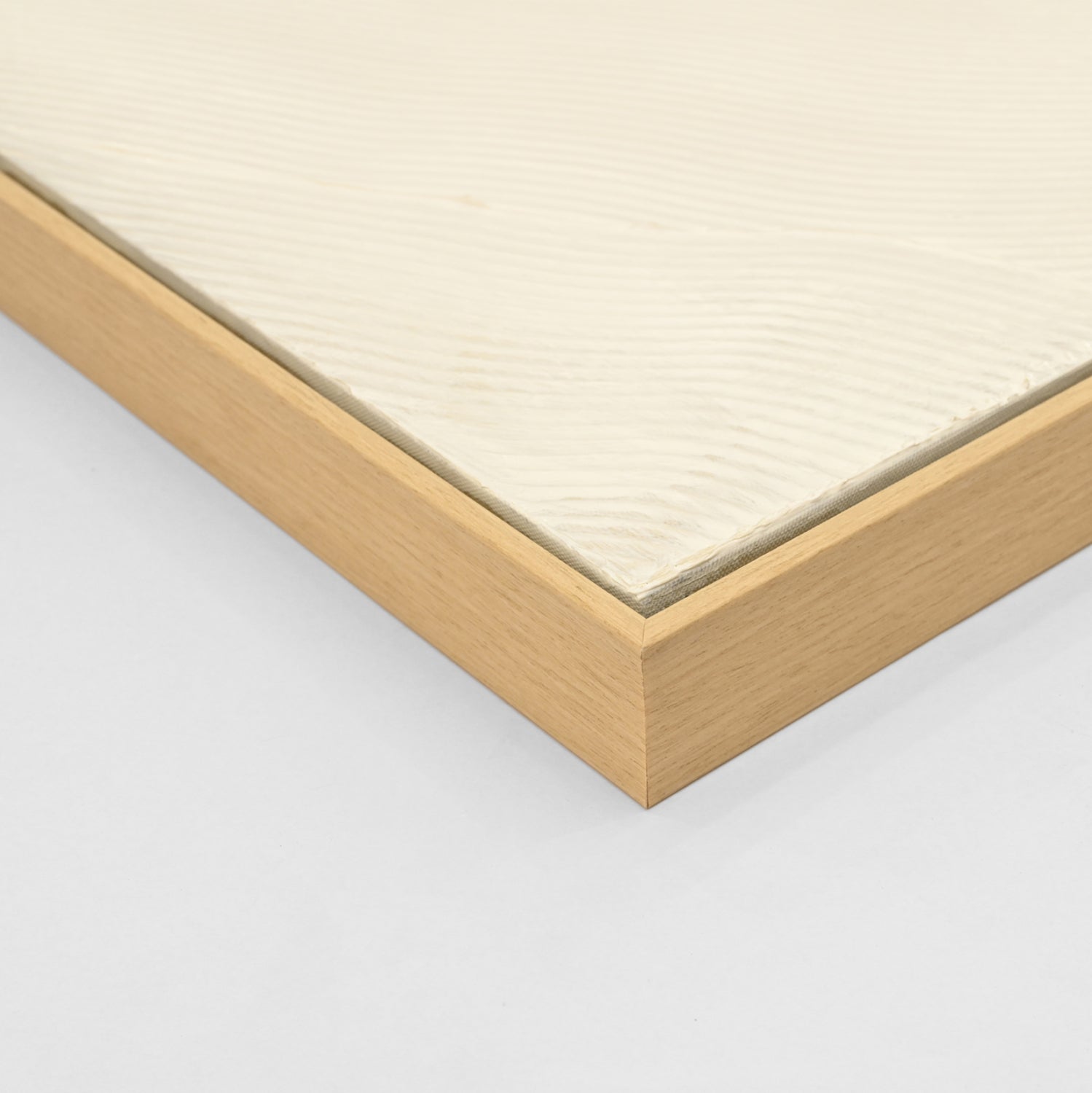 WALL PAINTING SEDIMENT HM4555 WITH BEIGE PS FRAME-CANVAS WITH SHADES OF WHITE 92x4,5x62Hcm.