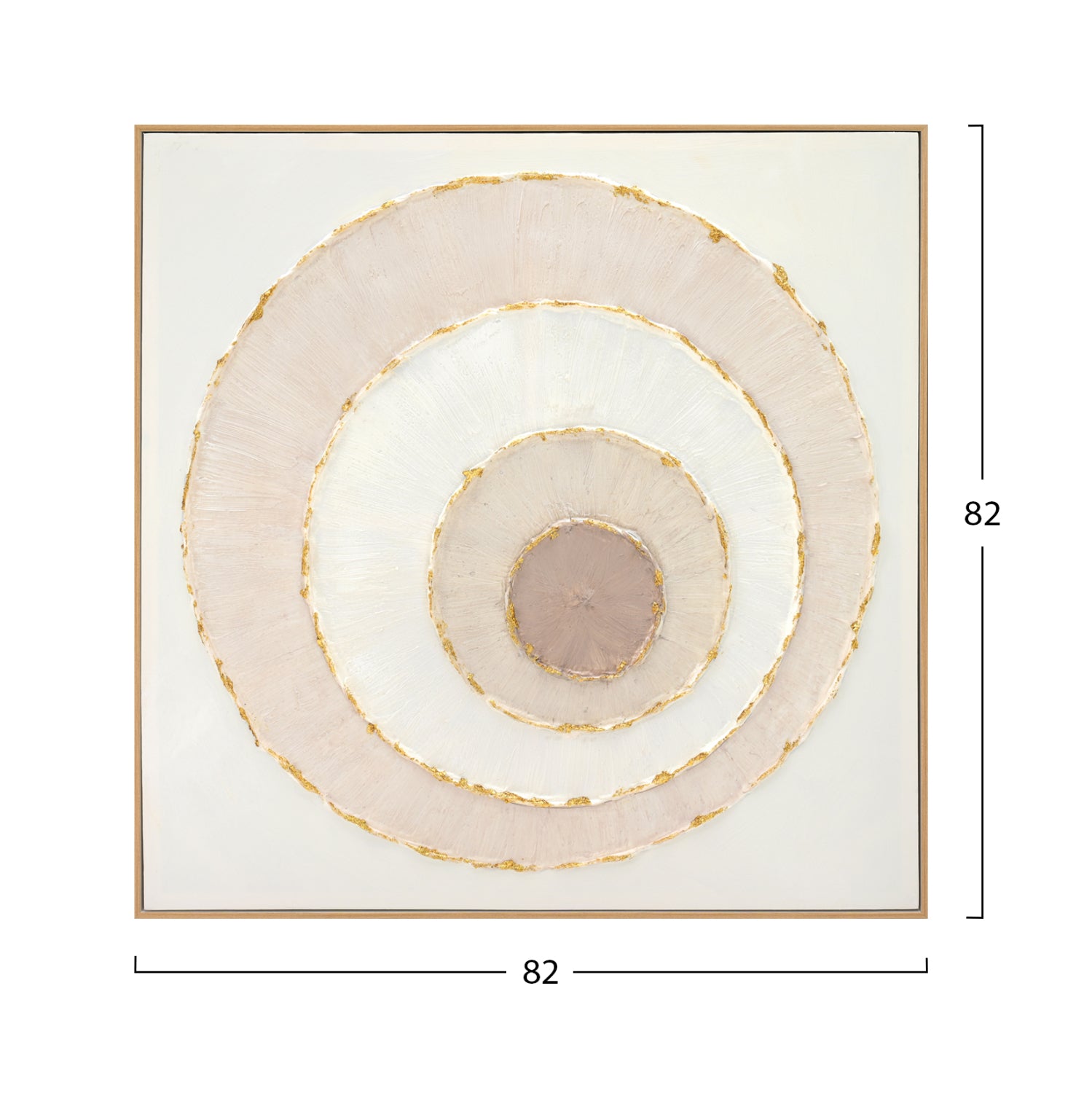 WALL PAINTING HM4559 WITH BEIGE PS FRAME-CANVAS CIRCLES 82x4,5x82Hcm.