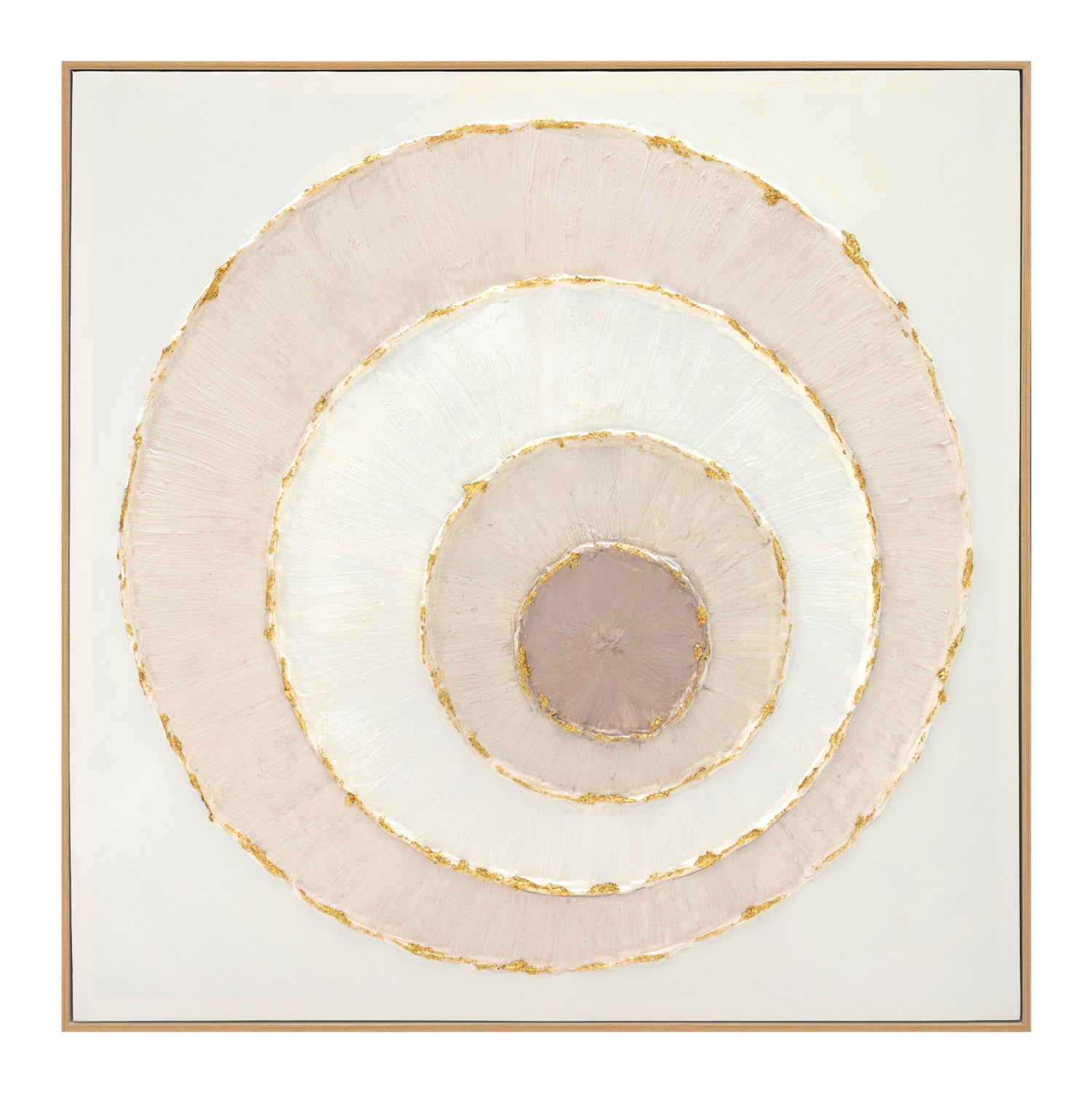 WALL PAINTING HM4559 WITH BEIGE PS FRAME-CANVAS CIRCLES 82x4,5x82Hcm.