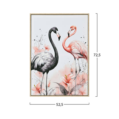 WALL PAINTING FLAMINGOS HM4562 BEIGE PS FRAME-PRINTED CANVAS 52.5x2.8x72.5Hcm.