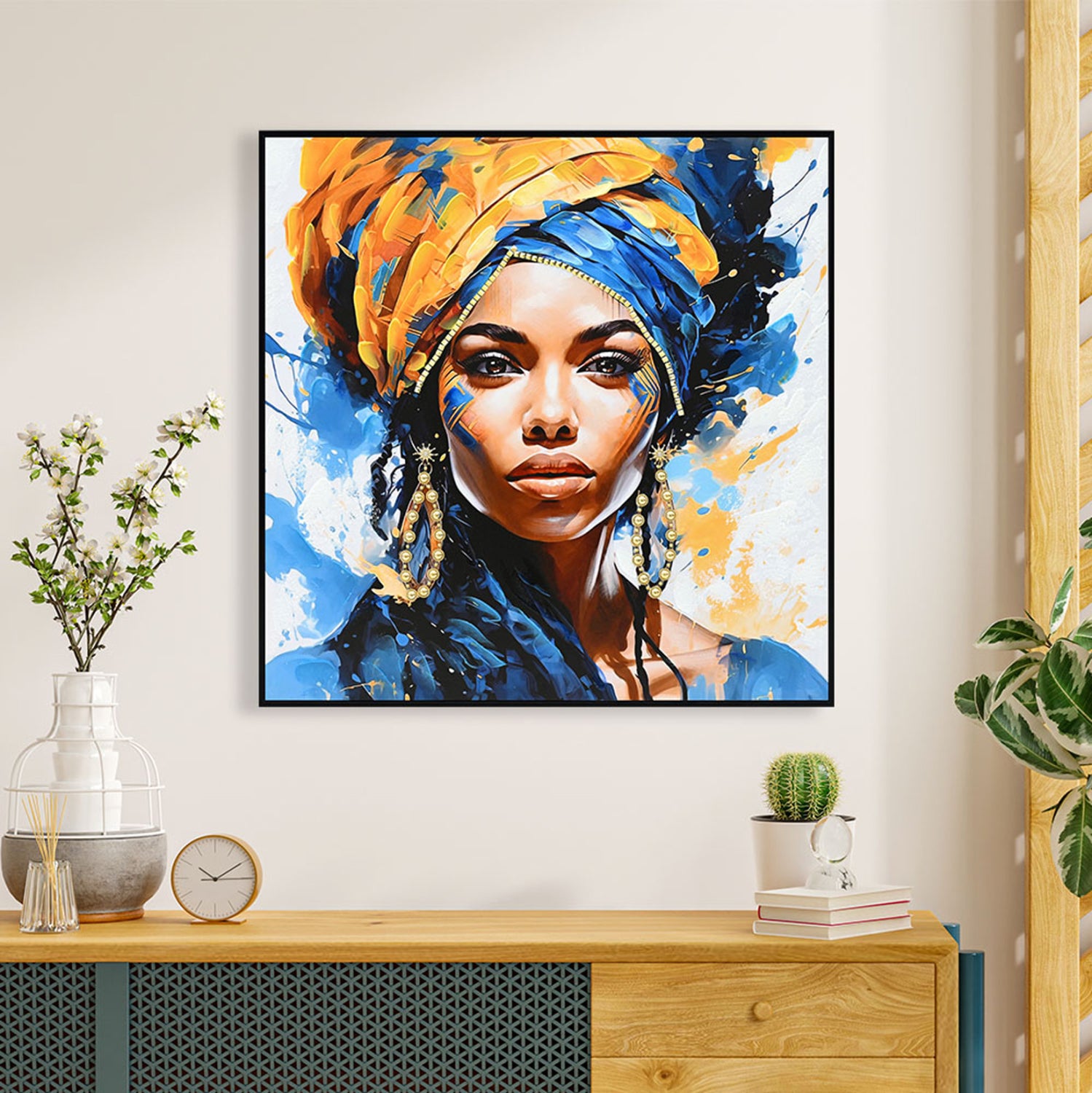 WALL PAINTING ONNANOKO HM4565 BLACK PS FRAME-PRINTED CANVAS WOMAN FIGURE 82x4,5x82Hcm.