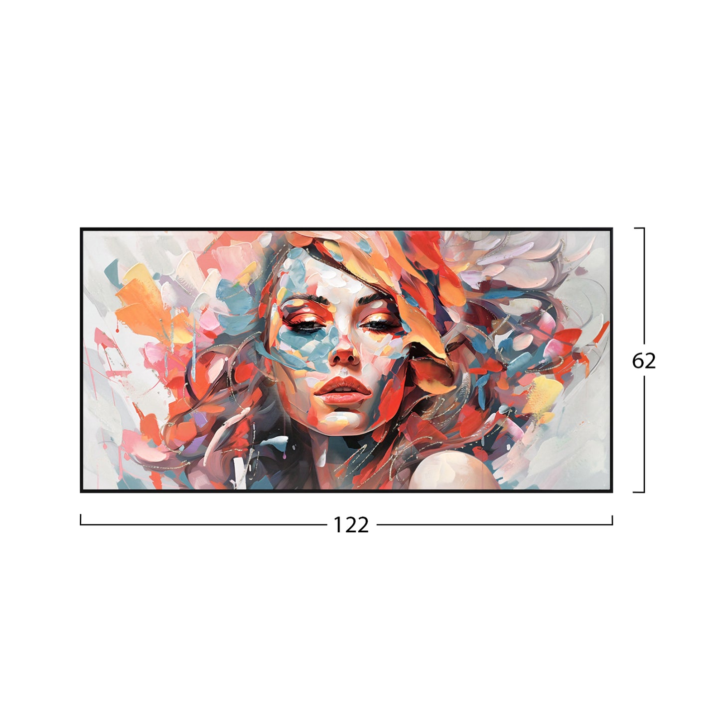 WALL PAINTING MARIP HM4570 BLACK PS FRAME-PRINTED CANVAS 122x4,5x62Hcm.