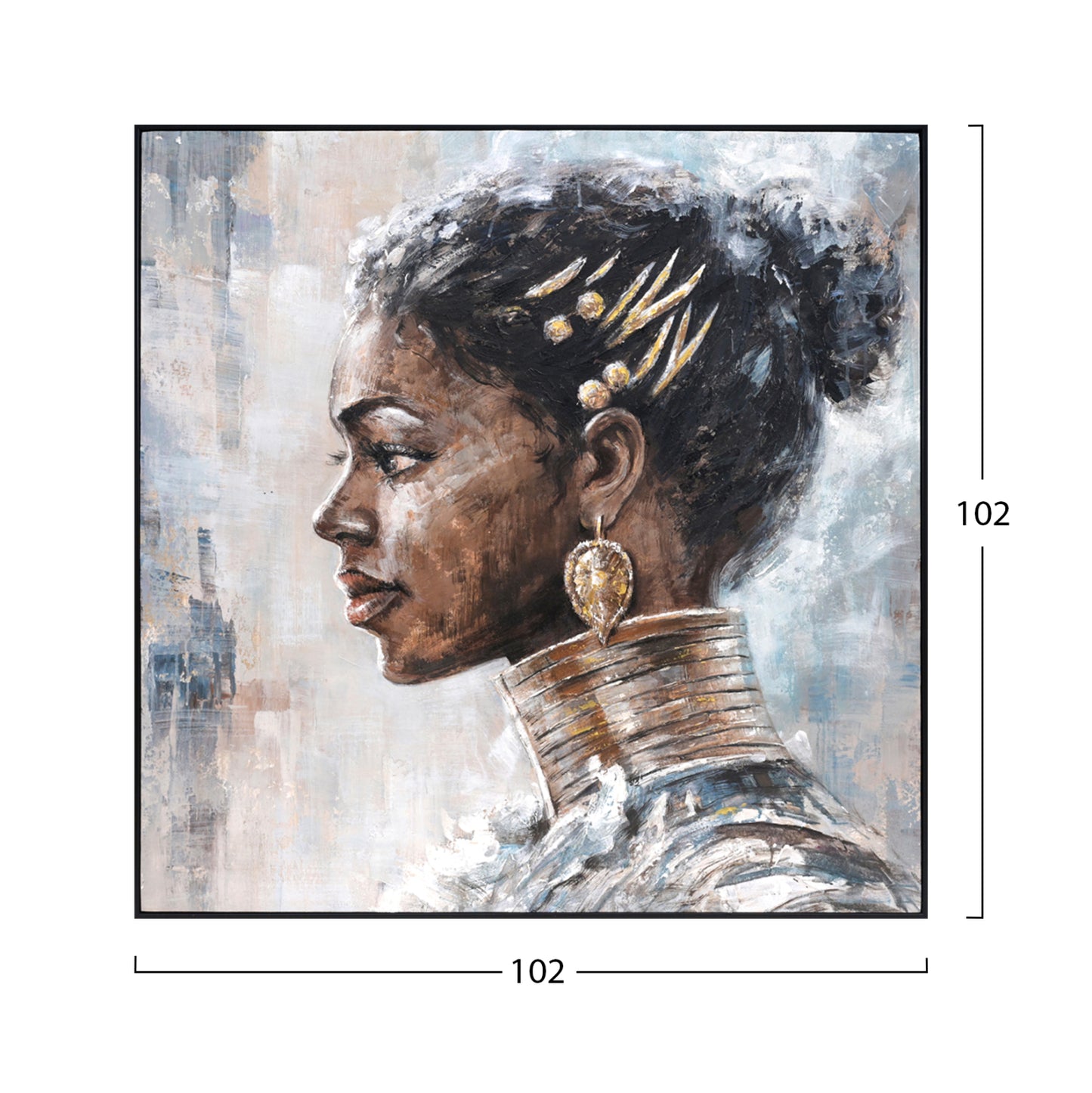 WALL PAINTING MARIP HM4544 BLACK PS FRAME-PRINTED CANVAS 102x4,5x102Hcm.