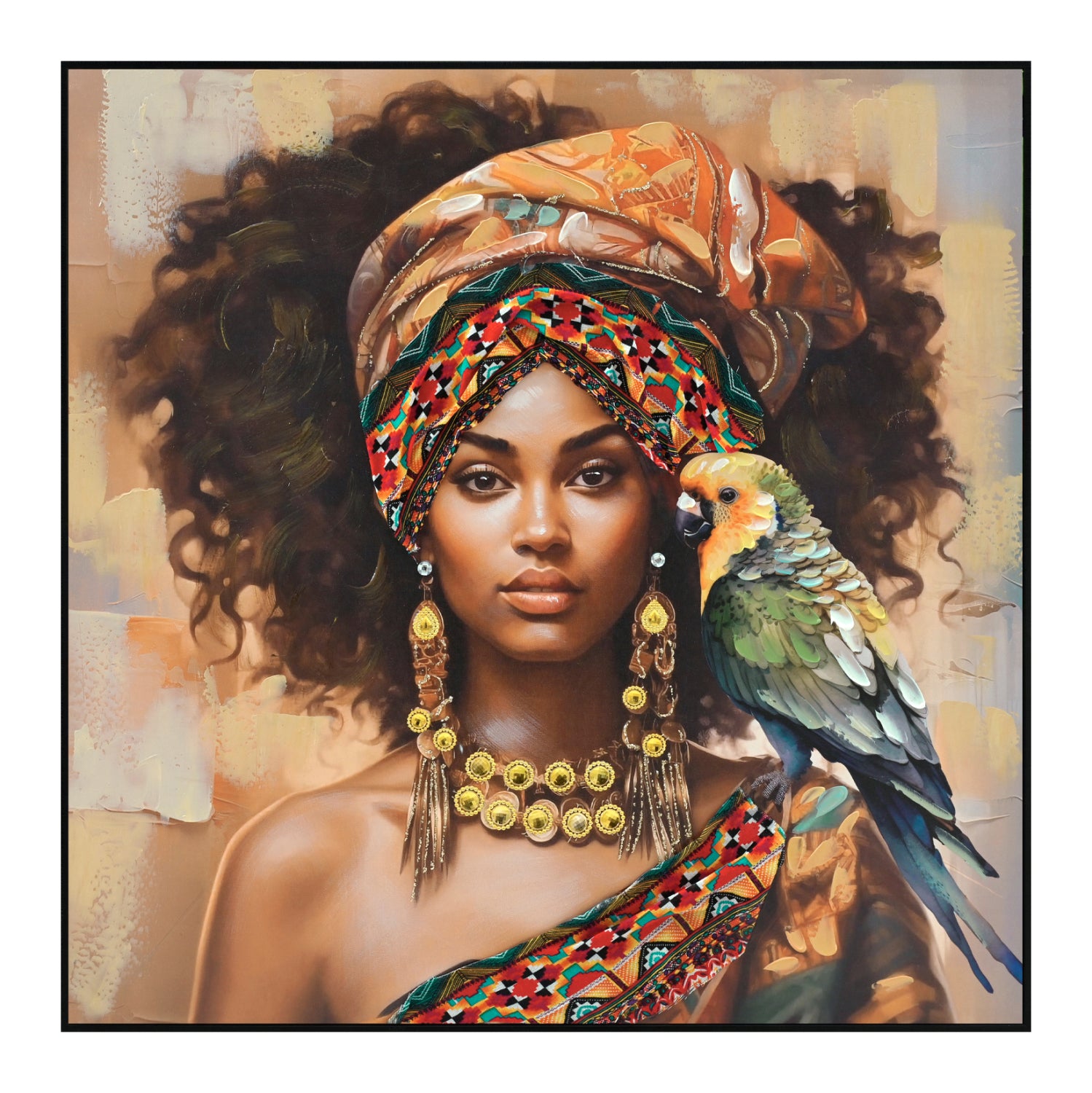 WALL PAINTING SQUARE ONNANOKO HM4566 BLACK PS FRAME-PRINTED CANVAS WOMAN FIGURE 82x4,5x82Hcm.