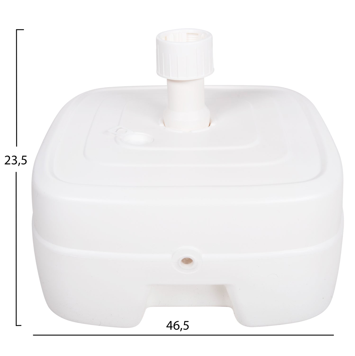 PLASTIC UMBRELLA BASE WITH WHEEL SOLBAS HM6113.01 WHITE COLOR-FOR POLE 33/50mm 46,5x23,5Hcm.