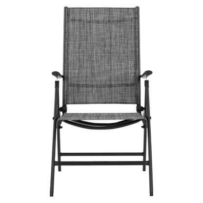 Folding Armchair 7seats Metallic Grey with Grey Textline HM5700.01 55x70x103 cm.