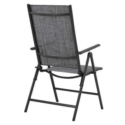 Folding Armchair 7seats Metallic Grey with Grey Textline HM5700.01 55x70x103 cm.