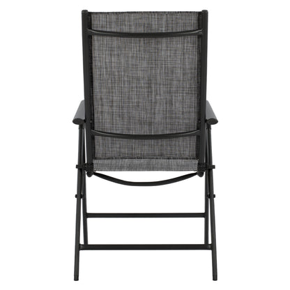 Folding Armchair 7seats Metallic Grey with Grey Textline HM5700.01 55x70x103 cm.