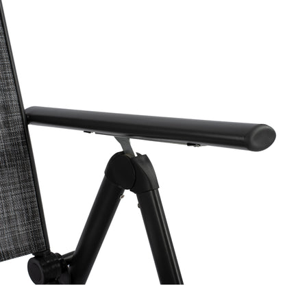Folding Armchair 7seats Metallic Grey with Grey Textline HM5700.01 55x70x103 cm.