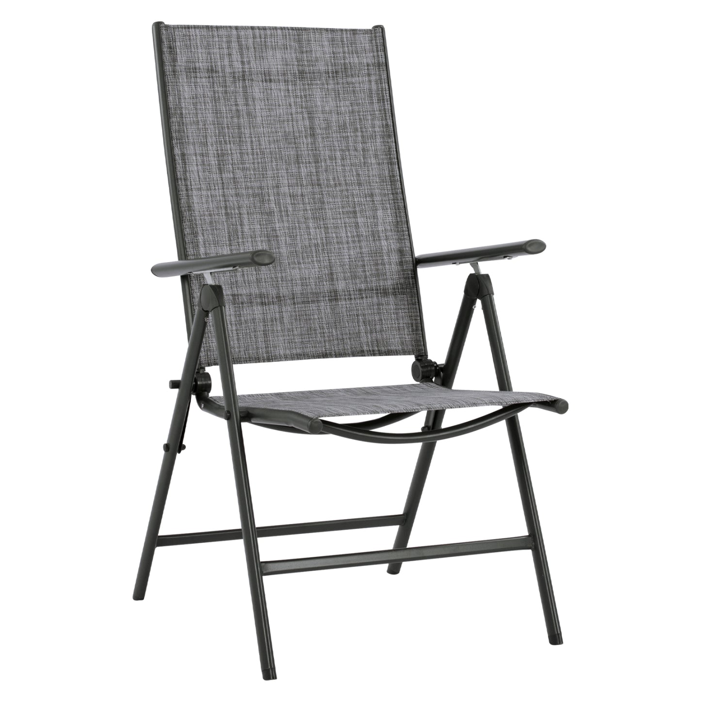 Folding Armchair 7seats Metallic Grey with Grey Textline HM5700.01 55x70x103 cm.