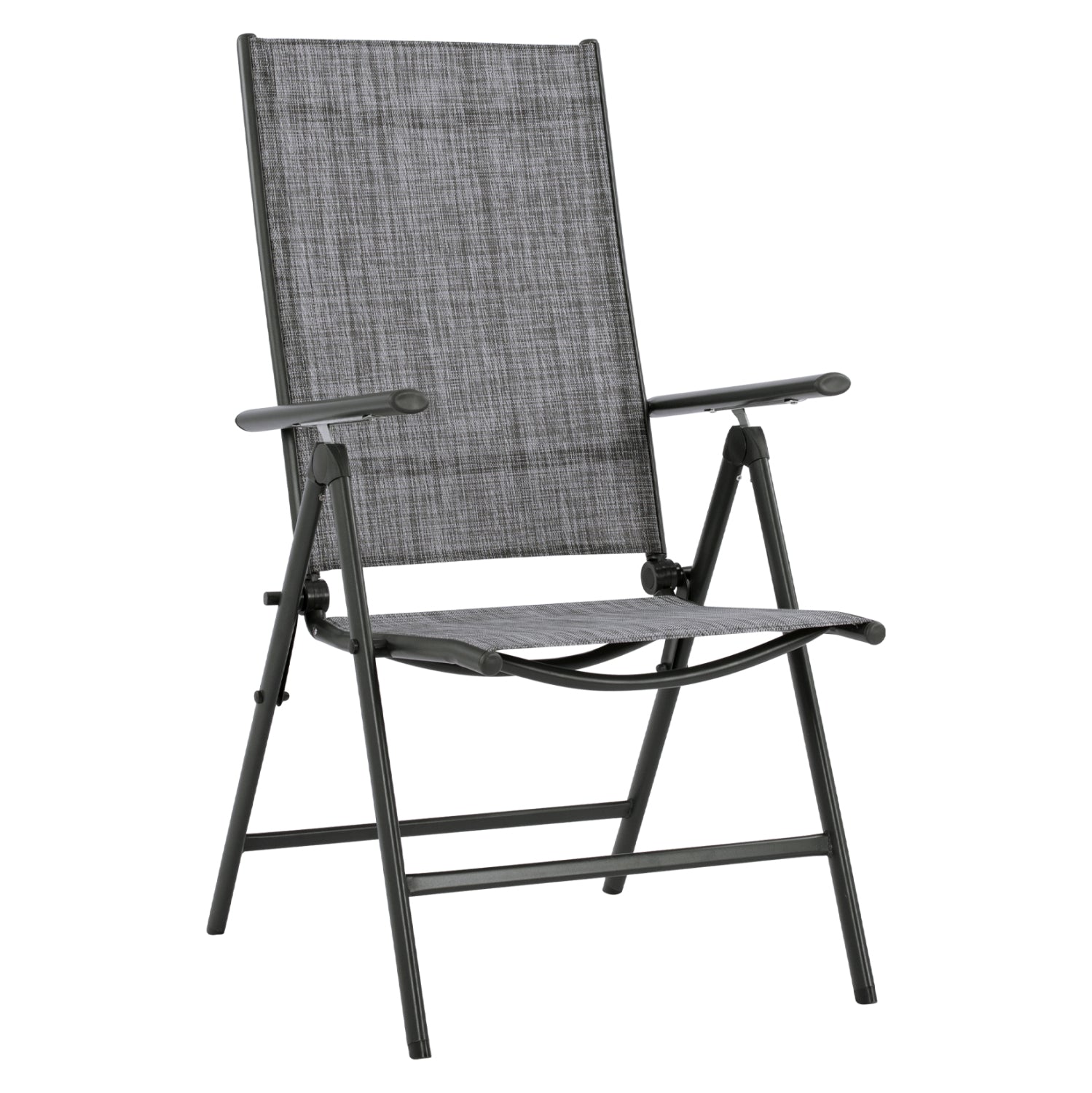 Folding Armchair 7seats Metallic Grey with Grey Textline HM5700.01 55x70x103 cm.