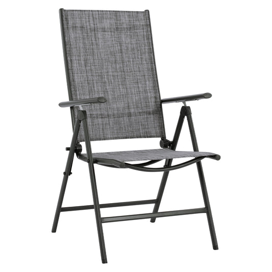 Folding Armchair 7seats Metallic Grey with Grey Textline HM5700.01 55x70x103 cm.