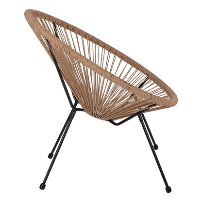 ARMCHAIR ACAPULCO NEST-TYPE BLACK METAL & RATTAN NATURAL HM5871.01 70x73x79Hcm.