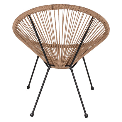 ARMCHAIR ACAPULCO NEST-TYPE BLACK METAL & RATTAN NATURAL HM5871.01 70x73x79Hcm.