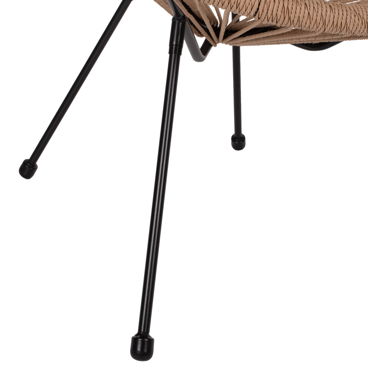 ARMCHAIR ACAPULCO NEST-TYPE BLACK METAL & RATTAN NATURAL HM5871.01 70x73x79Hcm.