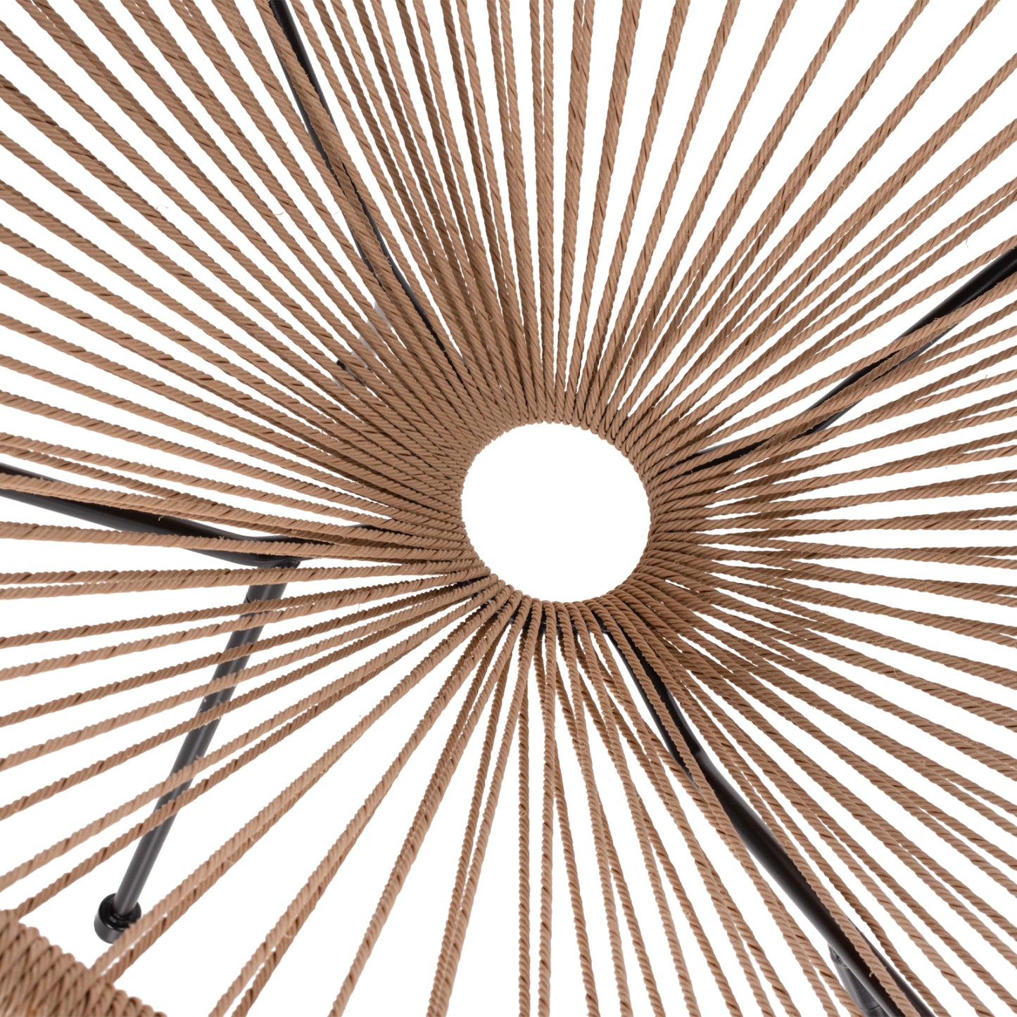 ARMCHAIR ACAPULCO NEST-TYPE BLACK METAL & RATTAN NATURAL HM5871.01 70x73x79Hcm.
