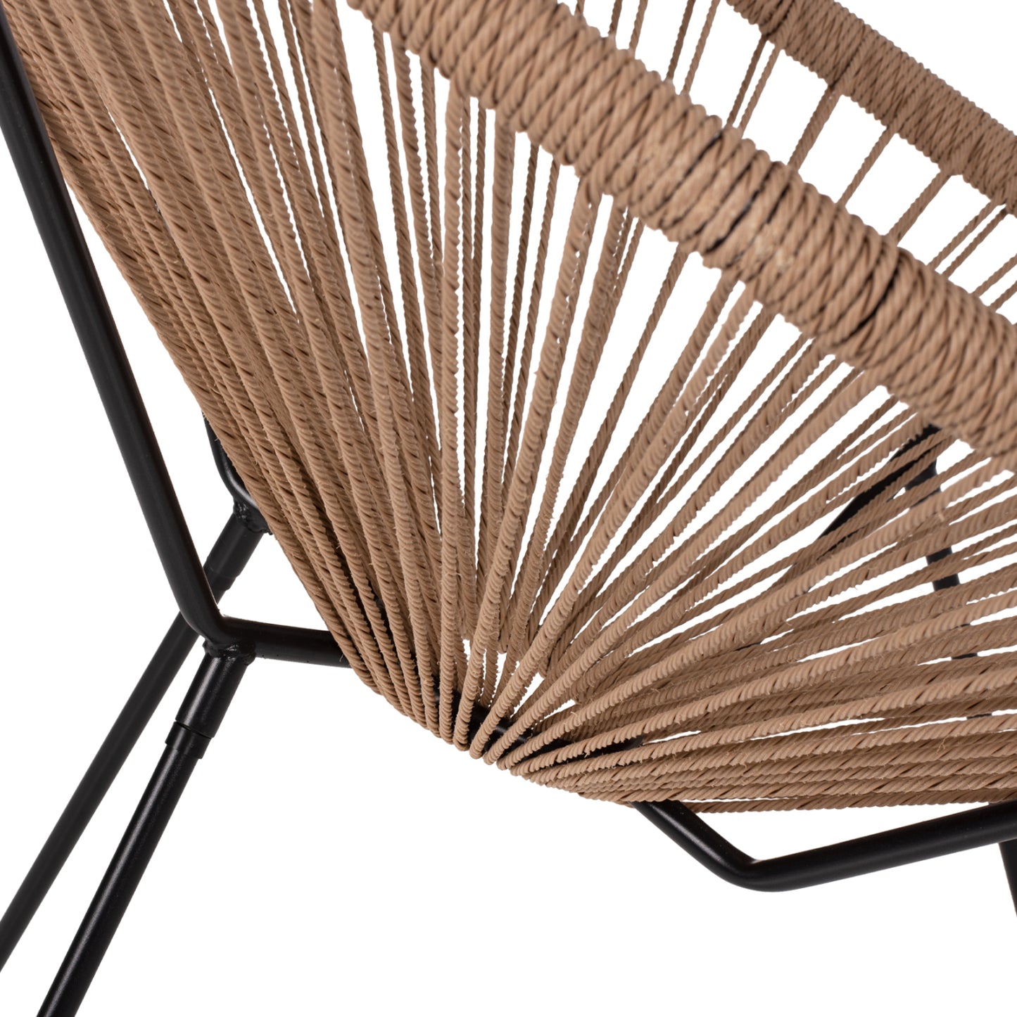 ARMCHAIR ACAPULCO NEST-TYPE BLACK METAL & RATTAN NATURAL HM5871.01 70x73x79Hcm.