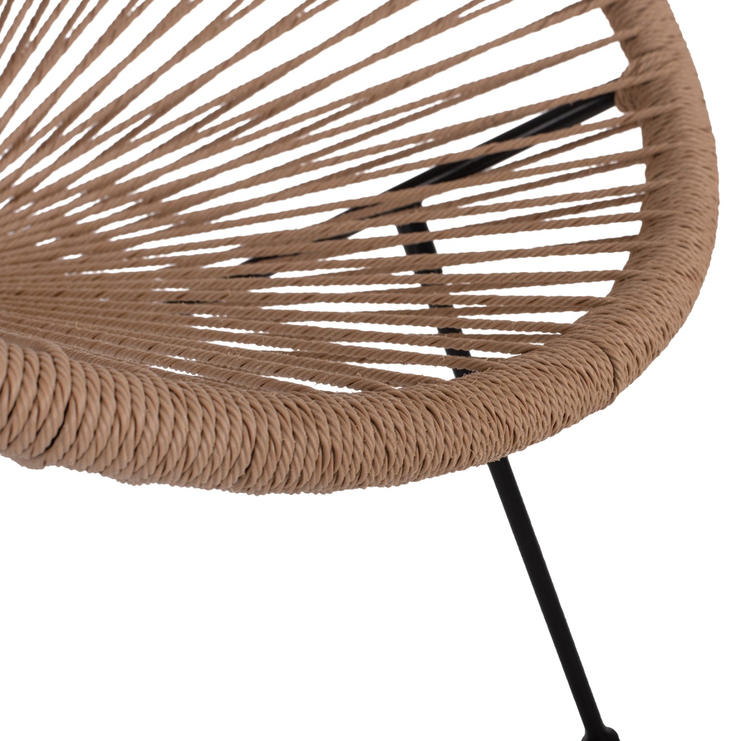 ARMCHAIR ACAPULCO NEST-TYPE BLACK METAL & RATTAN NATURAL HM5871.01 70x73x79Hcm.