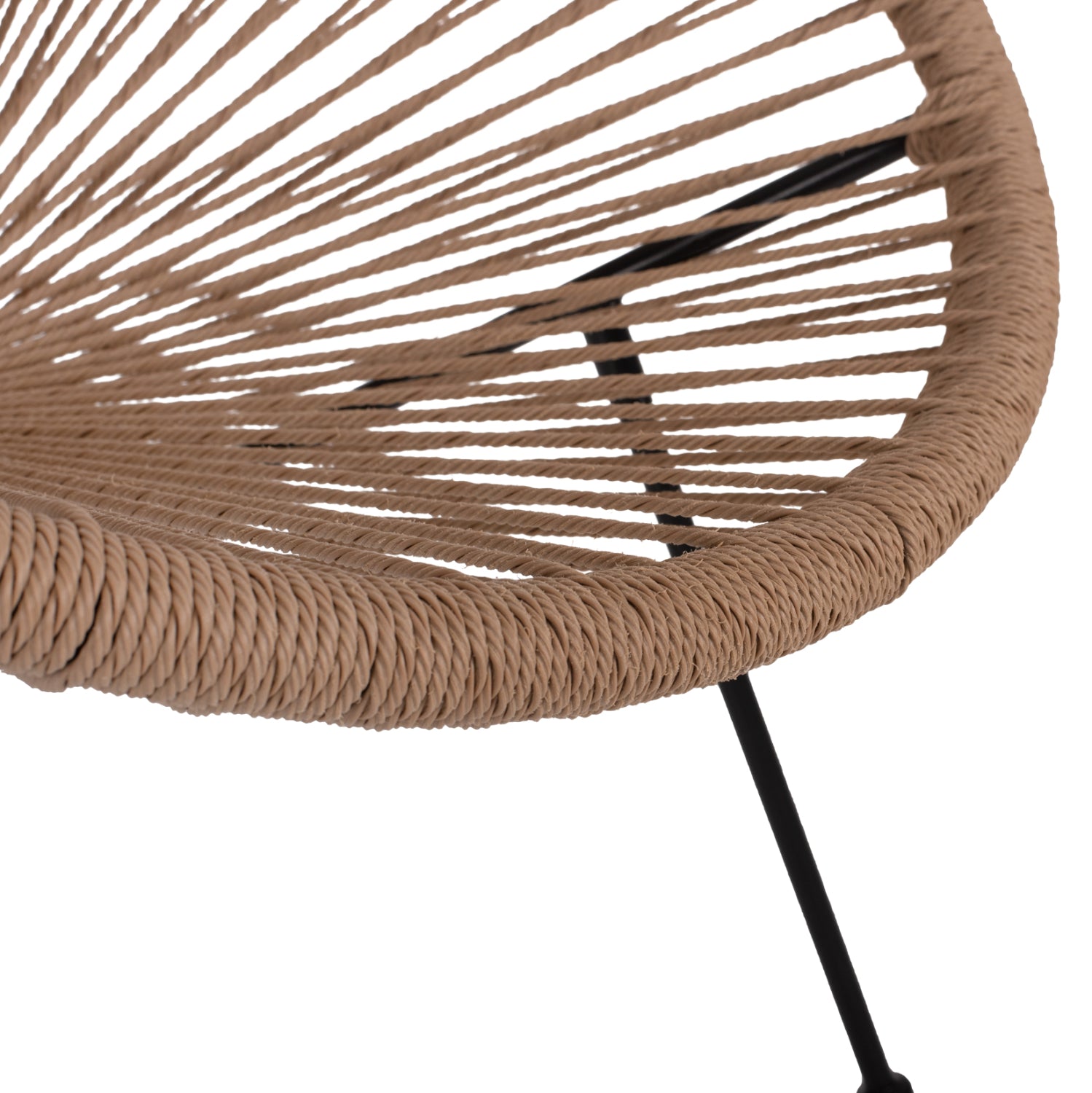 ARMCHAIR ACAPULCO NEST-TYPE BLACK METAL & RATTAN NATURAL HM5871.01 70x73x79Hcm.