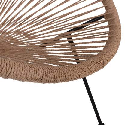 ARMCHAIR ACAPULCO NEST-TYPE BLACK METAL & RATTAN NATURAL HM5871.01 70x73x79Hcm.