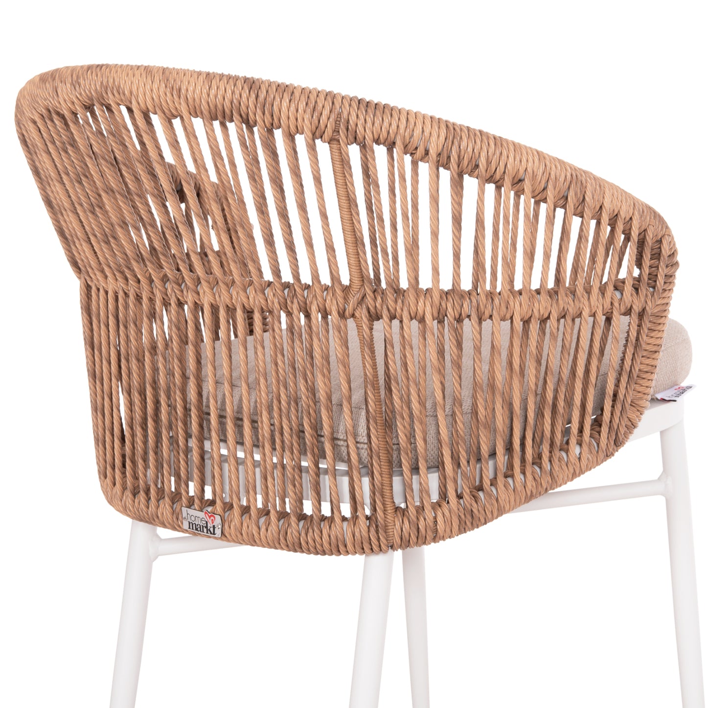 ALUMINUM ARMCHAIR ORIN HM6265.02 WHITE-P.E. RATTAN NATURAL-BEIGE CUSHION 58x61x75Hcm.