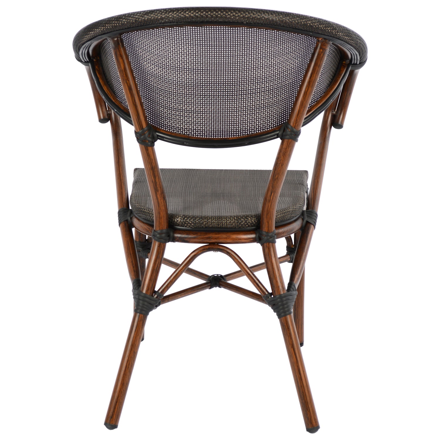 Armchair Aluminum Bamboo Look Brown with textline HM5025 60,5x59x81Η cm