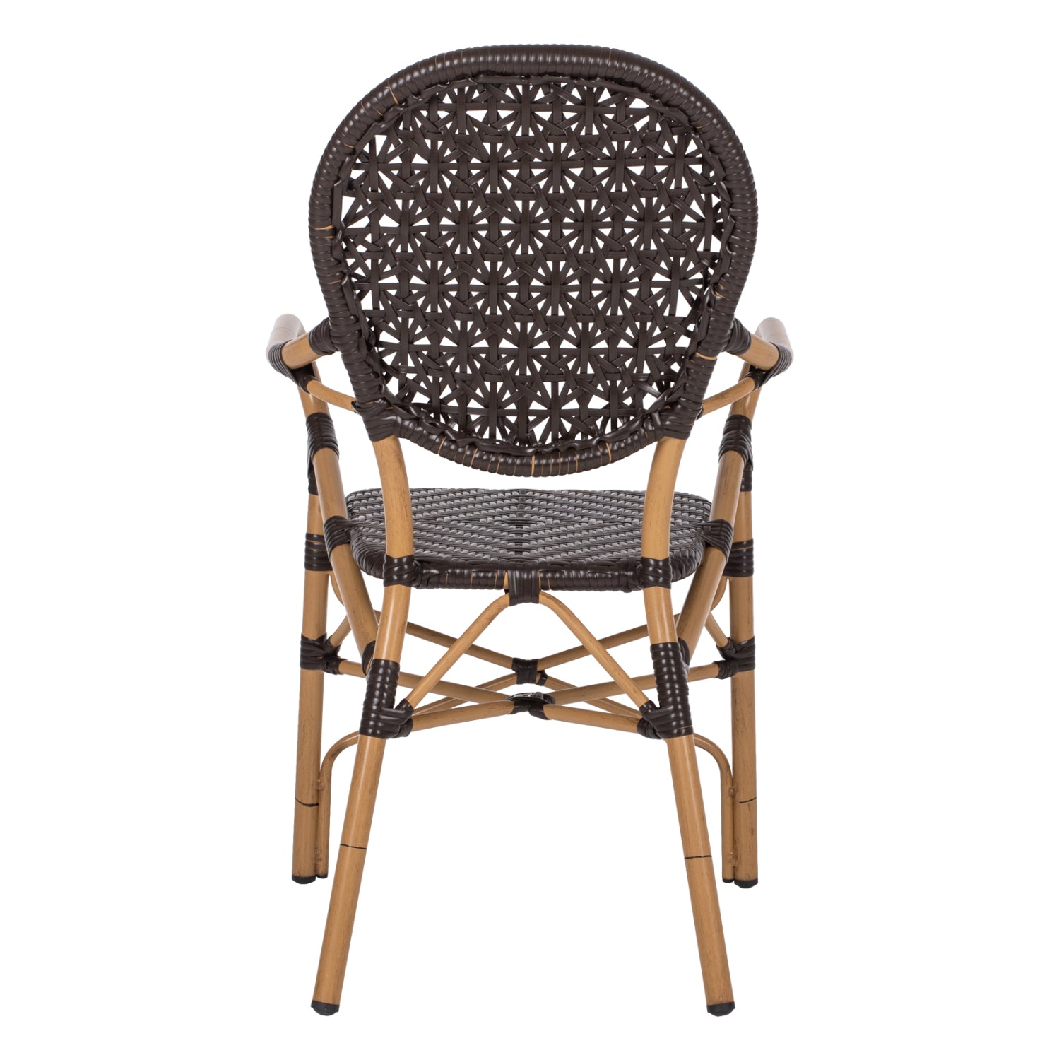 ARMCHAIR ALUMINUM HM5926.01 BROWN BAMBOO LOOK AND BROWN PE RATTAN 56x62x95Hcm.